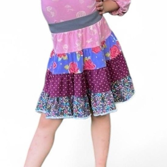 Matilda Jane “Paint By Numbers” Girls Skirt | Size 2 | Boho Patchwork Ruffle | - Picture 2 of 7